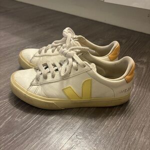 Veja White and Yellow Sneakers